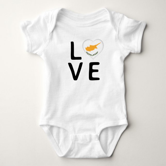 Liebe - zyprische Flagge Baby Strampler (Vorderseite)