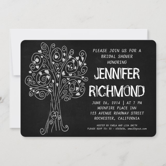 Liebebaumtafel-Brautpartyeinladungen Einladung (Vorderseite)