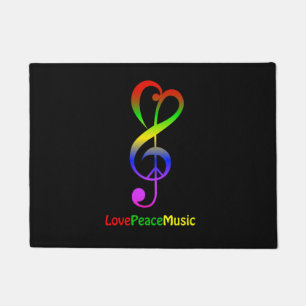 Liebefriedensmusik Hippie dreifacher Clef Fußmatte