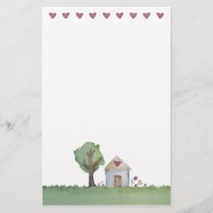 Liebehaus-Hausgartenbriefpapier Briefpapier