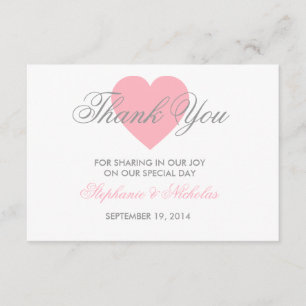 Liebeherzhochzeit danken Ihnen zu kardieren Dankeskarte