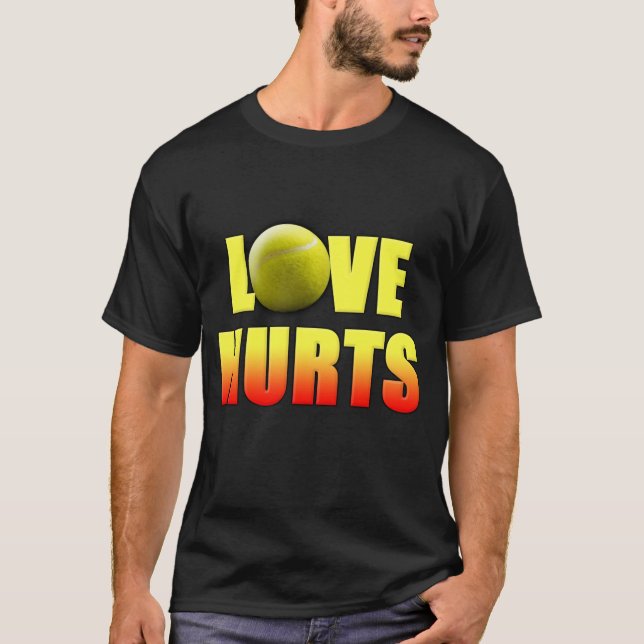 LiebeHurts, lustiges Tennis T-Shirt (Vorderseite)