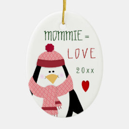 LiebeMOMMIE Penguin-Weihnachtsgeschenk Keramik Ornament