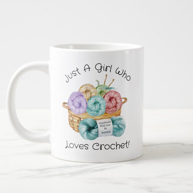 Lieben Crochet Personalisierter Riesenkaffee Tasse (Links)