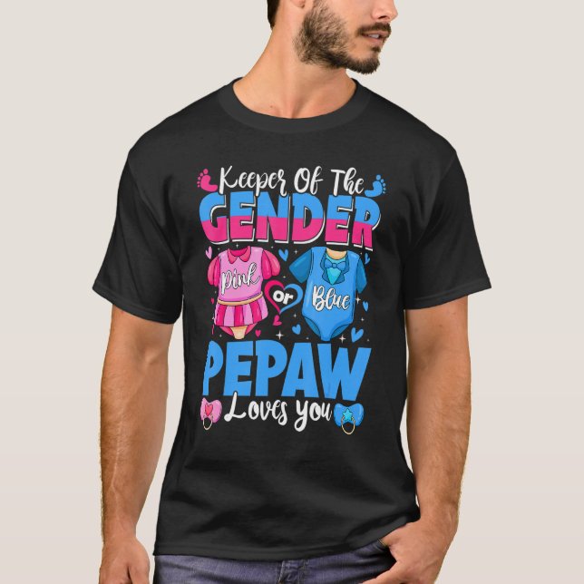 Lieben des Geschlechts Pepaw Pink oder Blue Baby T-Shirt (Vorderseite)