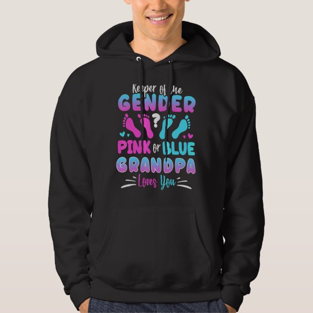 Lieben des Geschlechts Rosa oder Blau Opa itte Hoodie (Vorderseite)