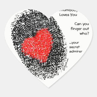 Lieben, die Sie Herz Form Fingerabdruck Sticker