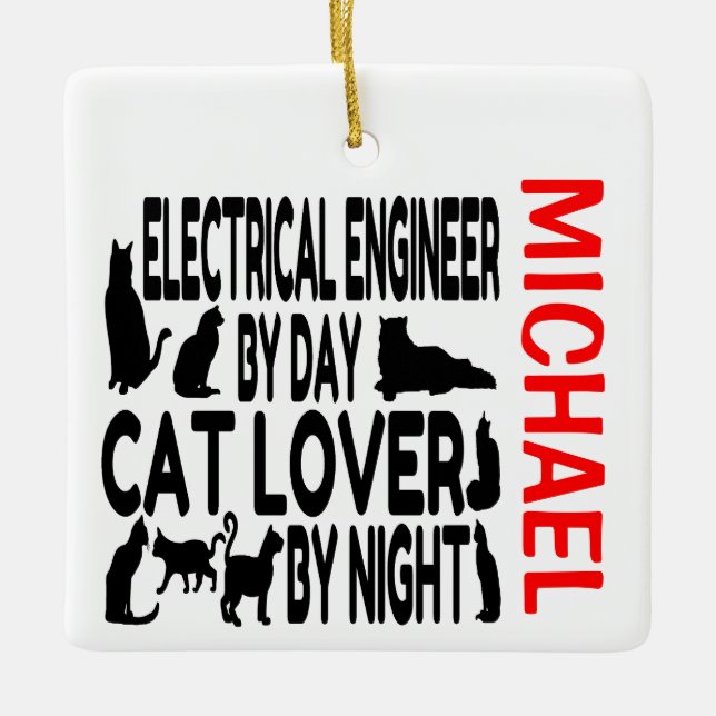 Lieben für Elektroingenieure Cats CUSTOM Keramikornament (Vorderseite)