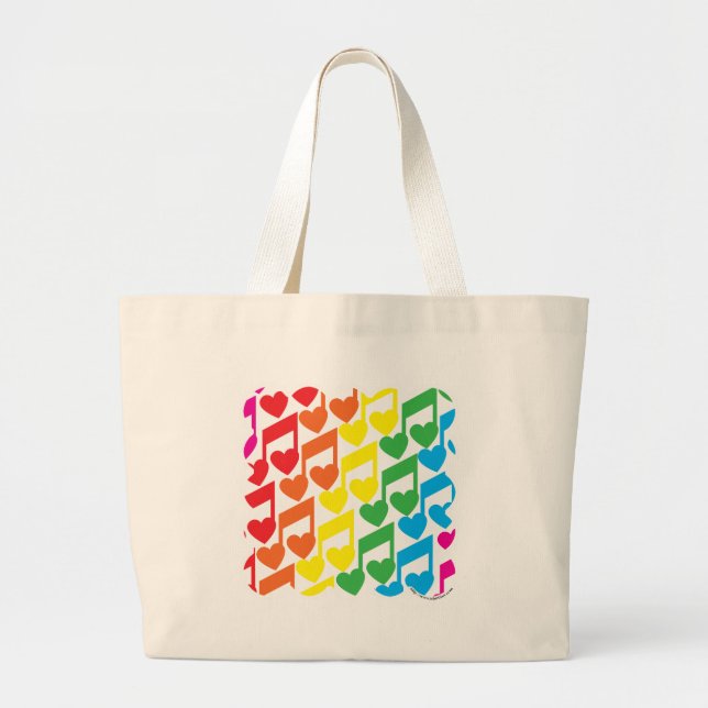 Lieben für Regenbogenmusik Hinweise für das mehrfa Jumbo Stoffbeutel (Vorne)