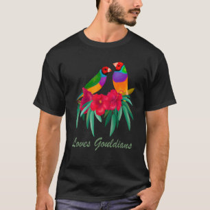 Lieben Gouldians Farbenfrohe Vogelkunst T-Shirt