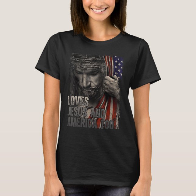 Lieben Jesus & Amerika zu Amerika Jesus für die Me T-Shirt (Vorderseite)