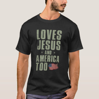 Lieben Jesus und Amerika zu 4. Juli Patriotic T-Shirt