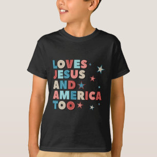 Lieben Jesus und Amerika zu 4. Juli stolz Wome T-Shirt