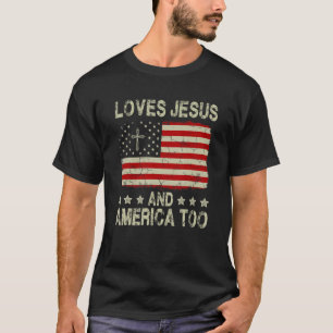 Lieben Jesus und Amerika zu Christlich Patriot T-Shirt