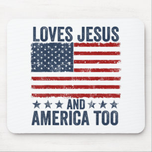 Lieben Jesus und Amerika zu Gott Christlichen 4. Mousepad