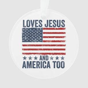 Lieben Jesus und Amerika zu Gott Christlichen 4. Ornament