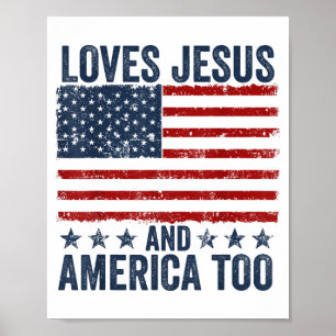 Lieben Jesus und Amerika zu Gott Christlichen 4. Poster