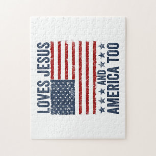 Lieben Jesus und Amerika zu Gott Christlichen 4. Puzzle
