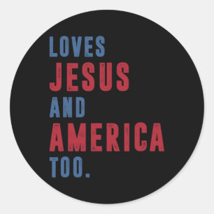 Lieben Jesus und Amerika zu Gott zurückzukehren Ch Runder Aufkleber