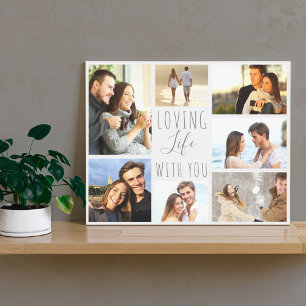 Lieben Leben mit Dir 7 Foto-Collage - Grauer Marmo Leinwanddruck