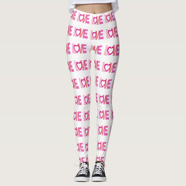 Lieben mit rosa Motiven Leggings (Vorderseite)