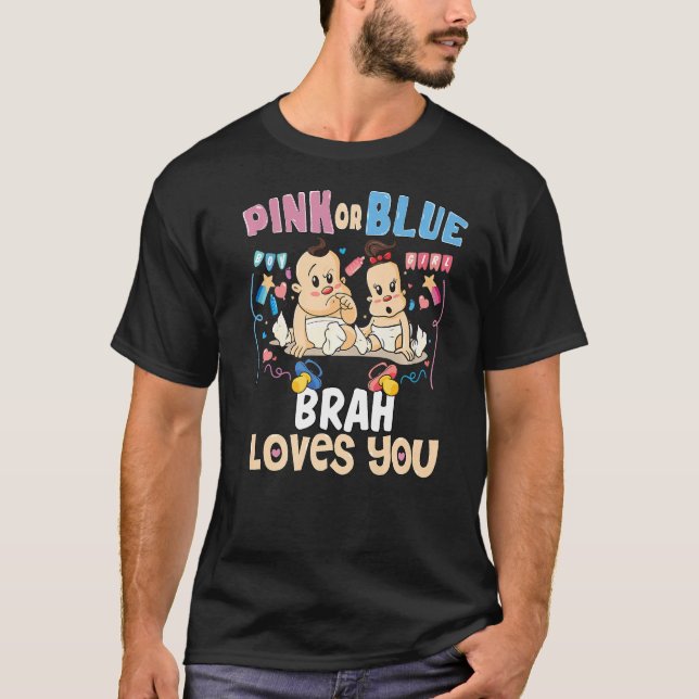 Lieben mit rosa oder blauer Farbe Ihr bester Brude T-Shirt (Vorderseite)