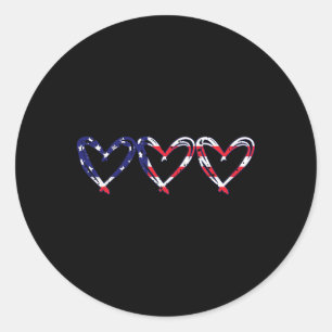 Lieben Sie die amerikanische Flagge lustig 4. Juli Runder Aufkleber