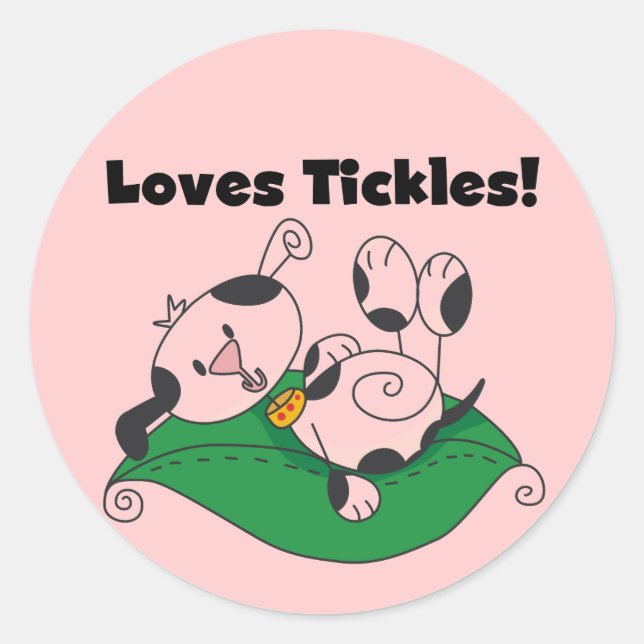 Lieben Tickles T - Shirt und Geschenke Runder Aufkleber (Vorderseite)