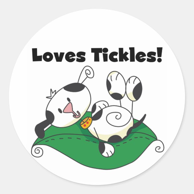 Lieben Tickles T - Shirt und Geschenke Runder Aufkleber (Vorderseite)