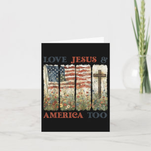 Lieben und Jesus Amerika zu 4. Juli Wildblume Karte