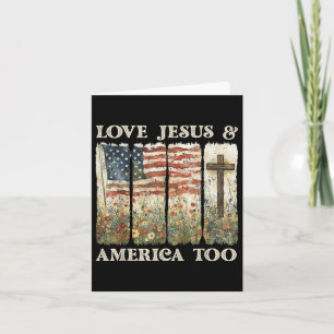 Lieben und Jesus Amerika zu 4. Juli Wildblume Karte