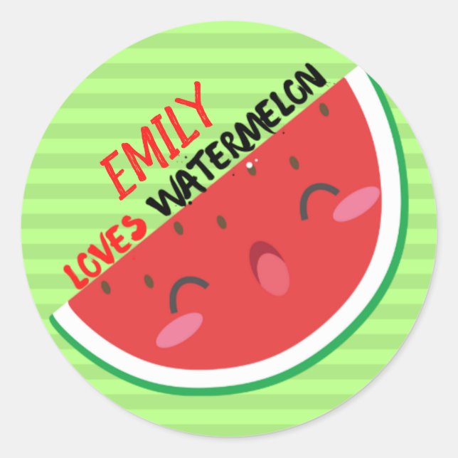 Lieben Watermelon, Wassermelone Name Sticker (Vorderseite)