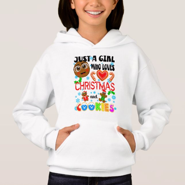 Lieben Weihnachten und Cookies, Weihnachtsmädchen Hoodie (Vorderseite)