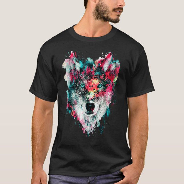Lieben Wolfen Wolf Cool Phantastisch T-Shirt (Vorderseite)