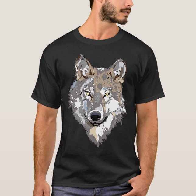 Lieben Wolfen Wolf Gesicht 1 T-Shirt (Vorderseite)
