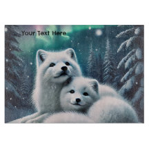 Liebende arktische Füchse Nordlichtschneewald