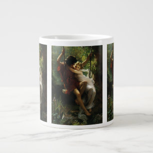 Liebende auf einer Schaukel. Frühling von Pierre A Jumbo-Tasse