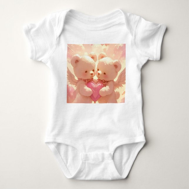 Liebende Bären mit Herz - Baby Bodysuit Baby Strampler (Vorderseite)