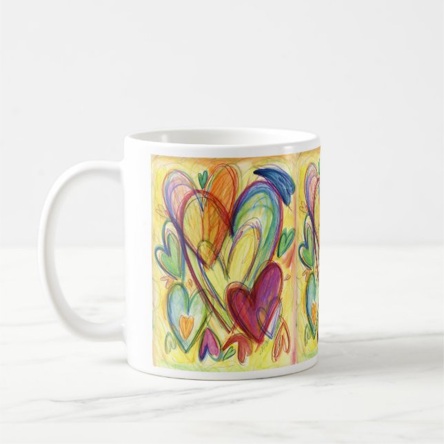 Liebende Heilung Herz Art Tasse Kaffee (Links)