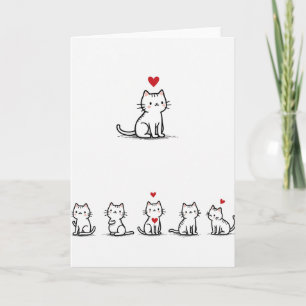 Liebende Kitty Hearts Karte