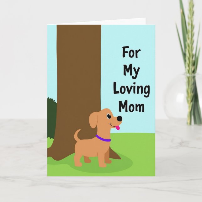 Liebende Mutter-Hund-Kunstkarte Karte (Vorderseite)