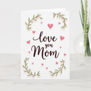 Liebende Mutter Maroon Schriftkarte Karte