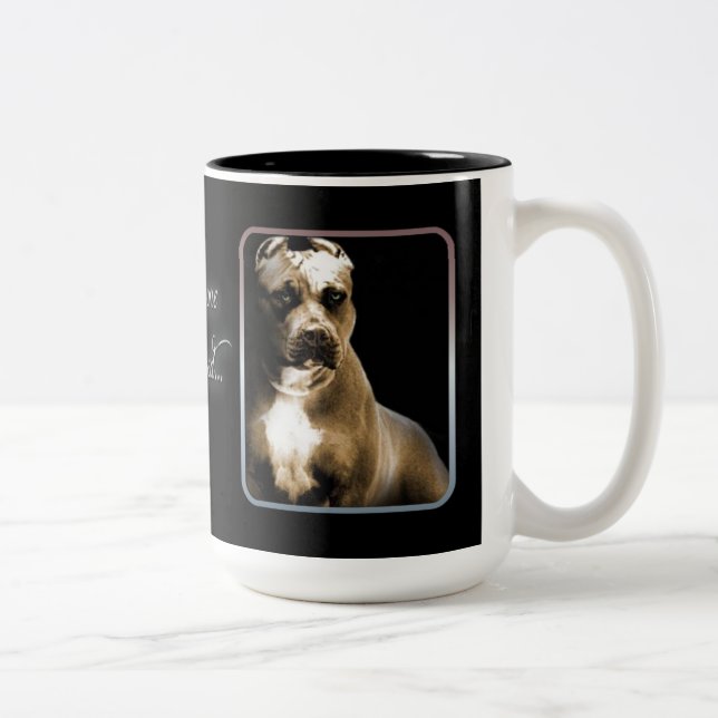Liebende Pet Pitbull-Tasse Zweifarbige Tasse (Rechts)