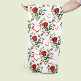 Liebende Rote Rosen Badehandtuch