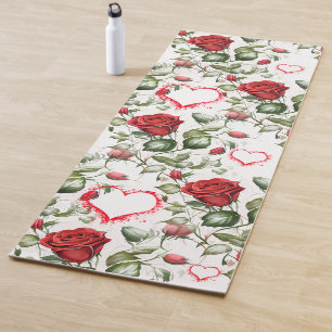 Liebende Rote Rosen Yogamatte