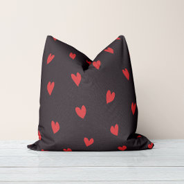 Liebende Touch Rotes Schwarzes Kissen