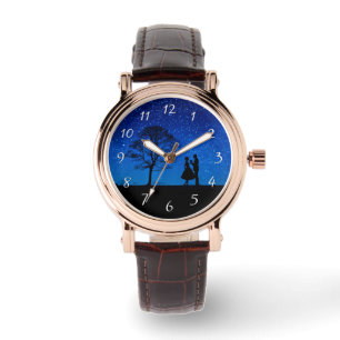 Liebende unter einem Vollmond Armbanduhr