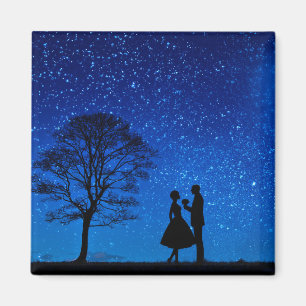 Liebende unter einem Vollmond  Magnet