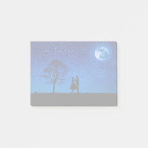 Liebende unter einem Vollmond     Post-it Klebezettel