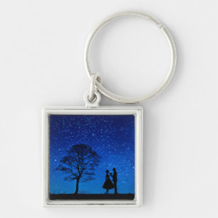 Liebende unter einem Vollmond  Schlüsselanhänger